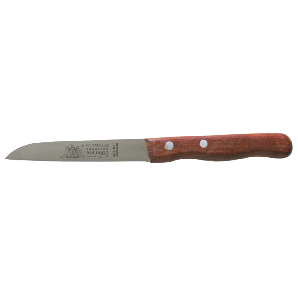 Fuchs Küchenmesser 9,5 cm Molybdänstahl gerade Kirschholzgriff Solingen