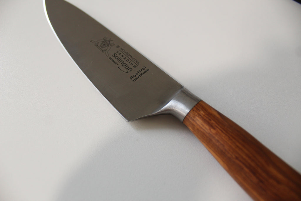Kochmesser 16cm, geschmiedete Klinge, rostfrei, Olivenholzgriff, Made in Solingen