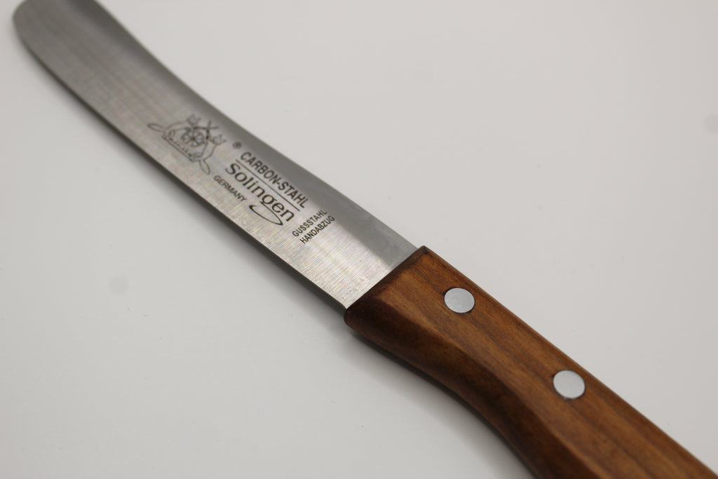 Buckelsmesser Fuchs 4,5 Zoll Carbonstahl Klinge Kirschholzgriff Made in Solingen