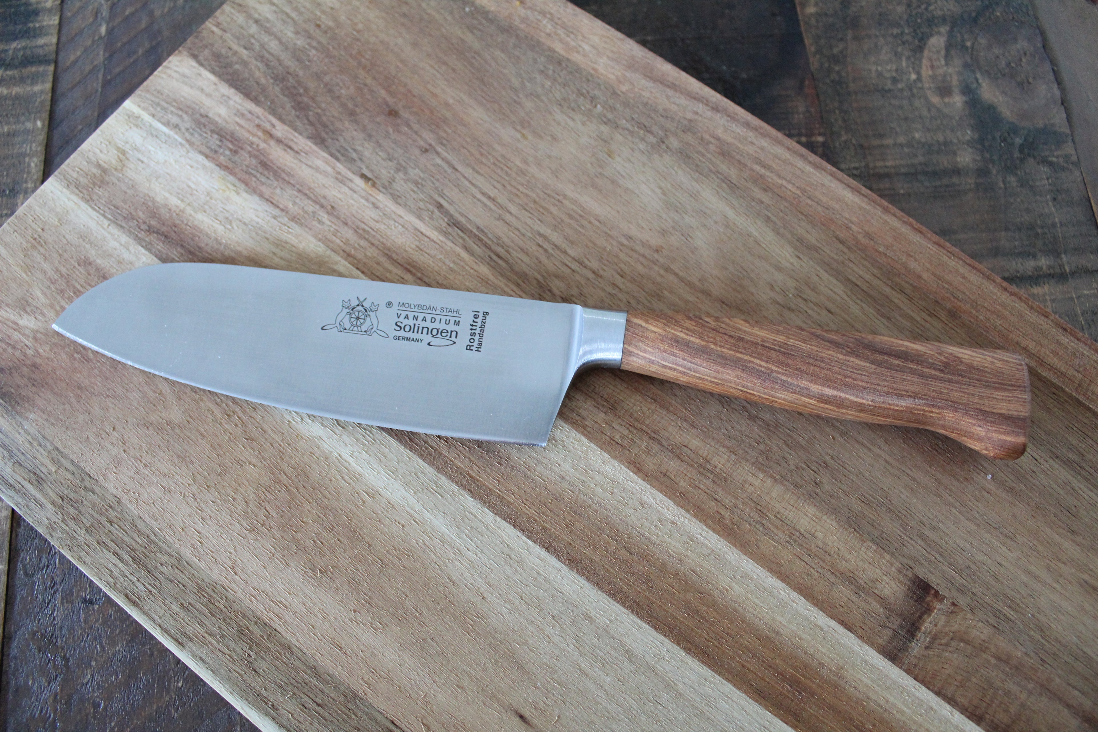 Santokumesser 16cm, Olivenholzgriff, made in Solingen