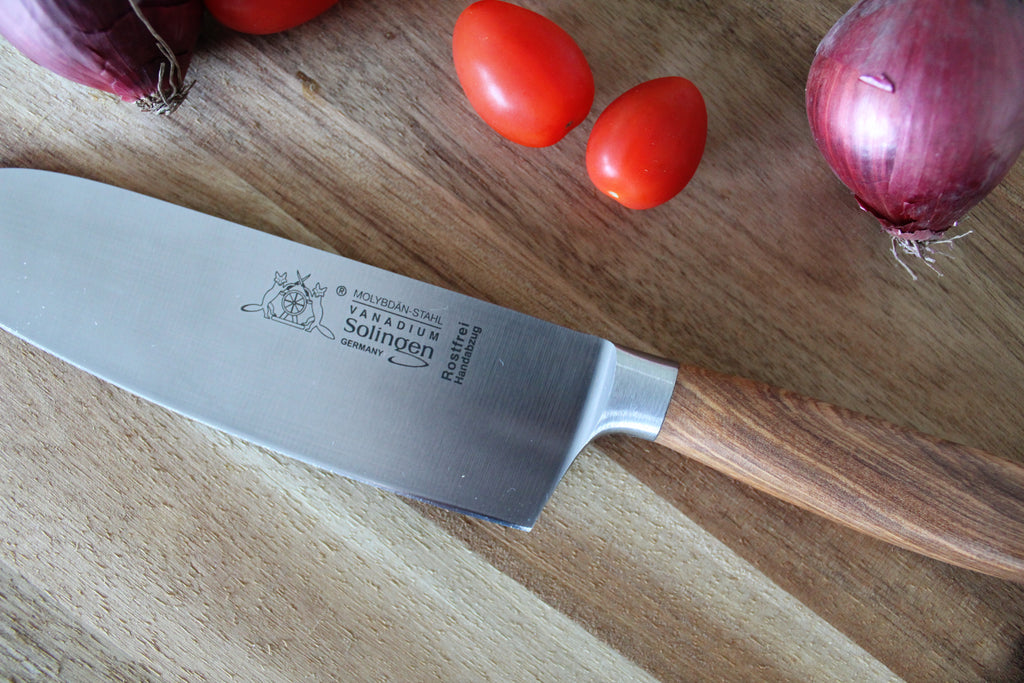 Santokumesser 16cm, Olivenholzgriff, made in Solingen