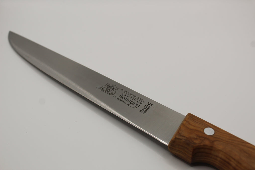 Fleischmesser 20 cm, Olivenholzgriff, Edelstahlklinge