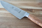 Cuchillo de cocinero 21cm, hoja forjada, acero inoxidable, mango de madera de olivo