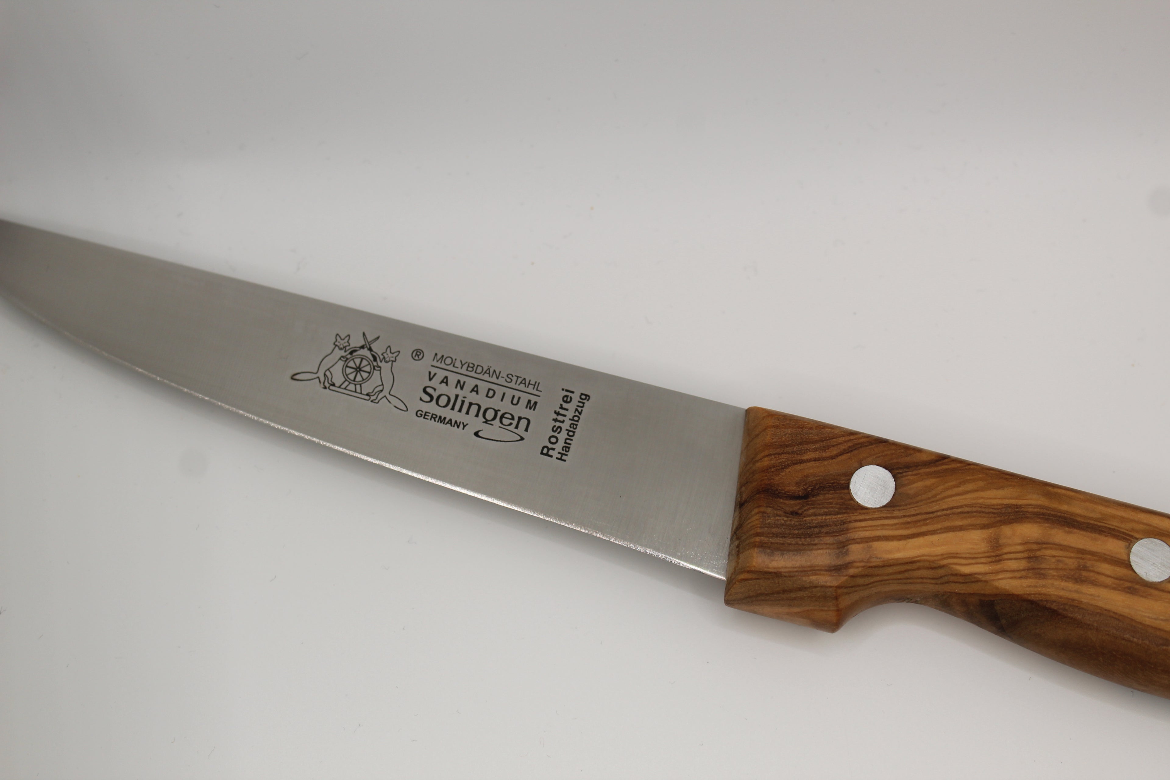 Fleischmesser 15 cm, Olivenholzgriff, Edelstahlklinge