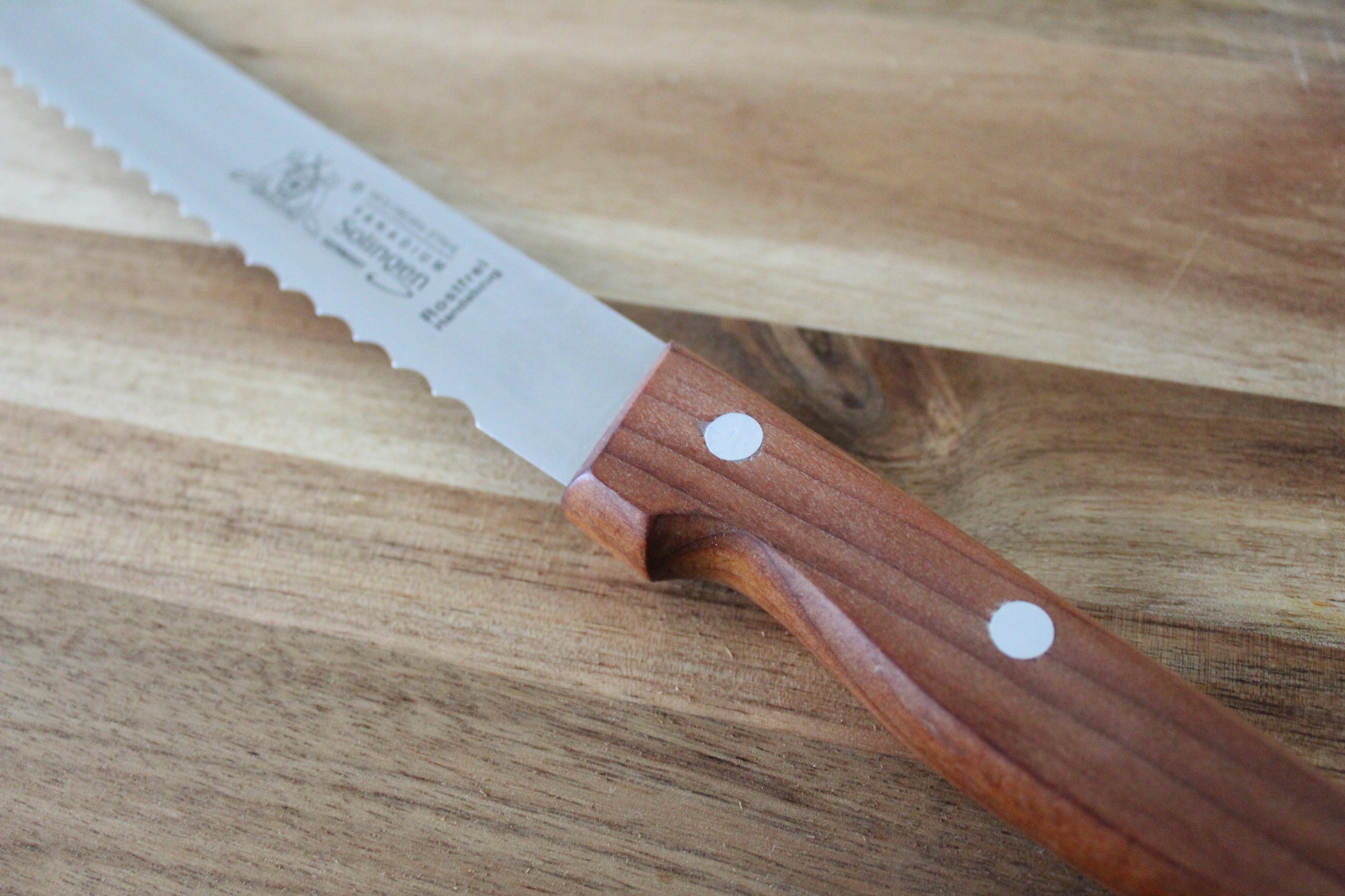 Fuchs Brotmesser 20 cm Wellenschliff Kirschholzgriff Made in Solingen