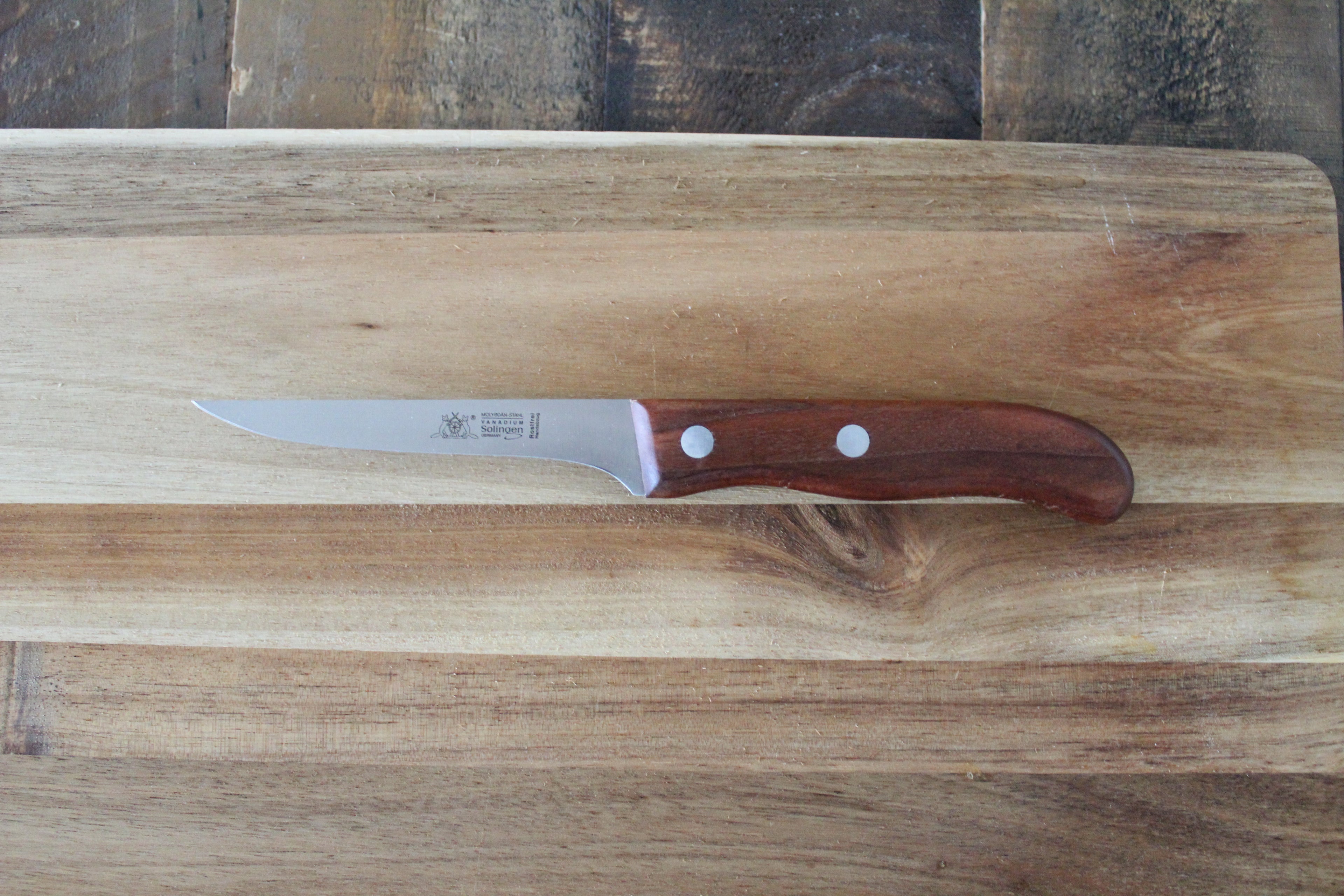 Ausbeinmesser "Fuchs" 13 cm  Kirschholzgriff Edelstahlklinge Made in Solingen