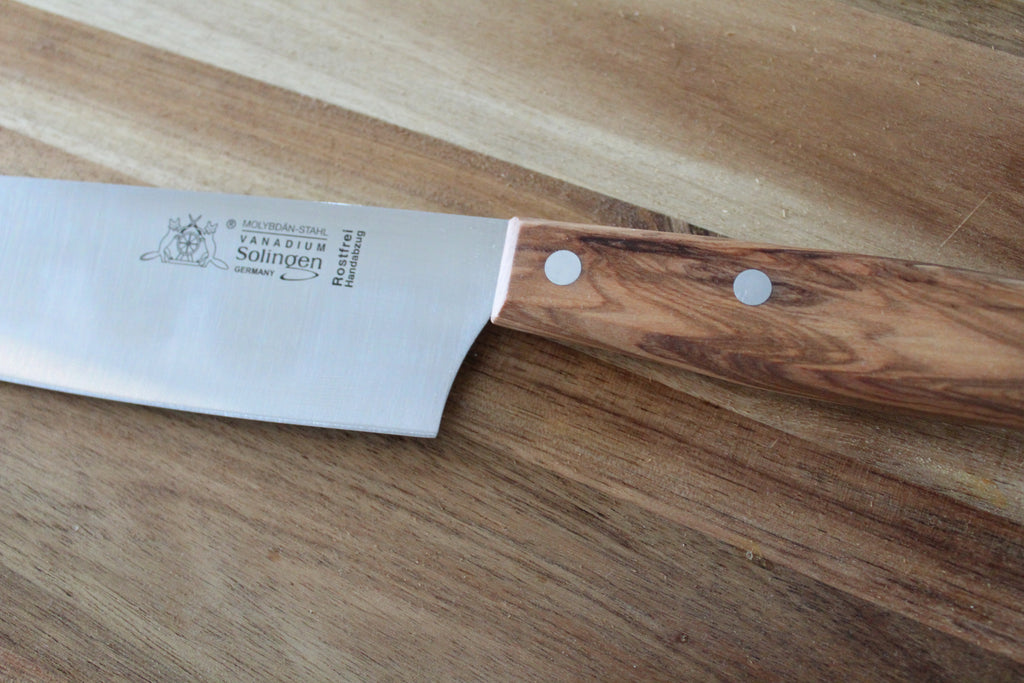 Nakirimesser "Fuchs" 18 cm, Olivenholzgriff, rostfr. Molybdänklinge