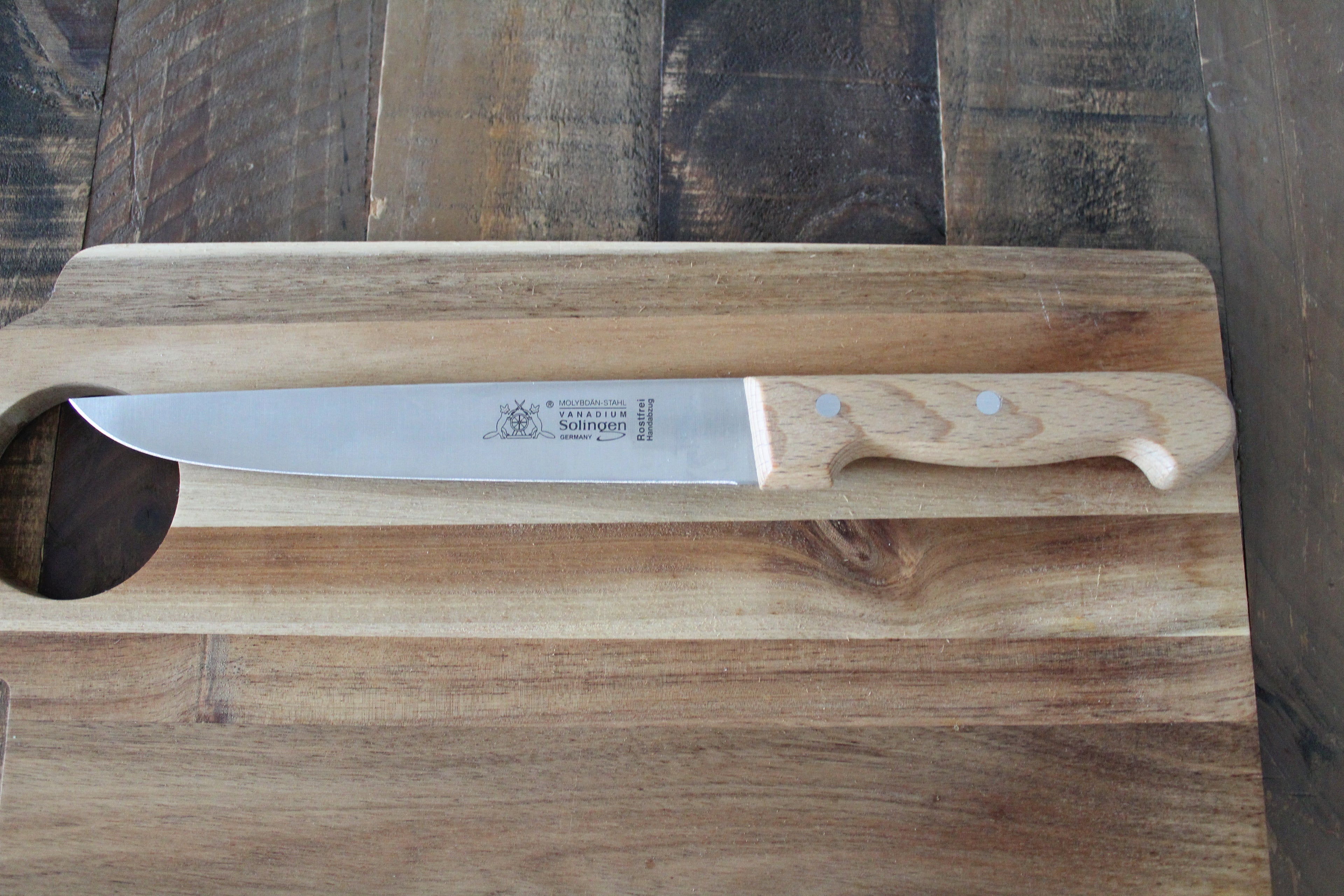 Fleischmesser 20 cm, Bucheholzgriff, Edelstahlklinge