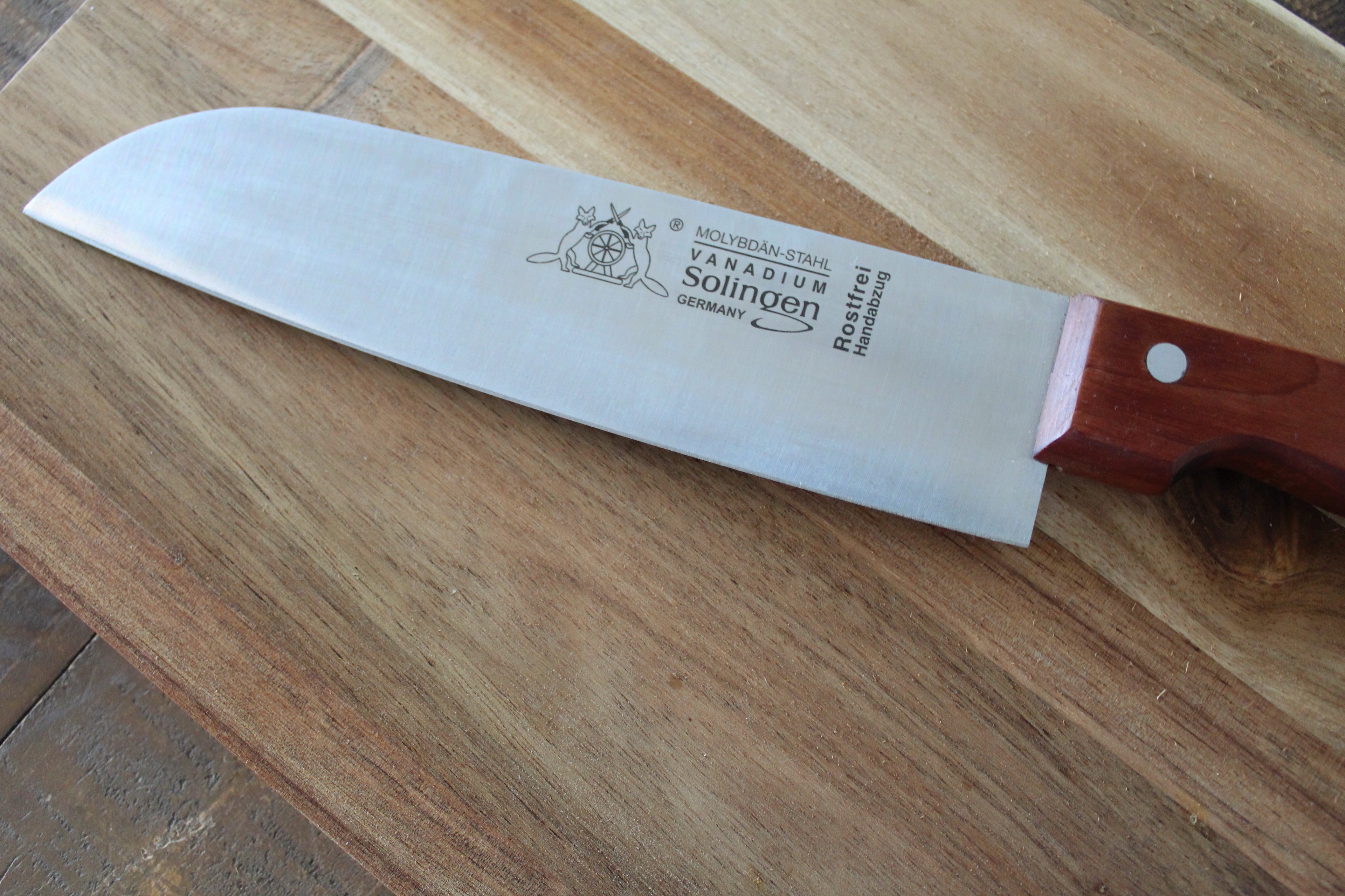 Santokumesser 20 cm, Kirschholzgriff, Edelstahlklinge