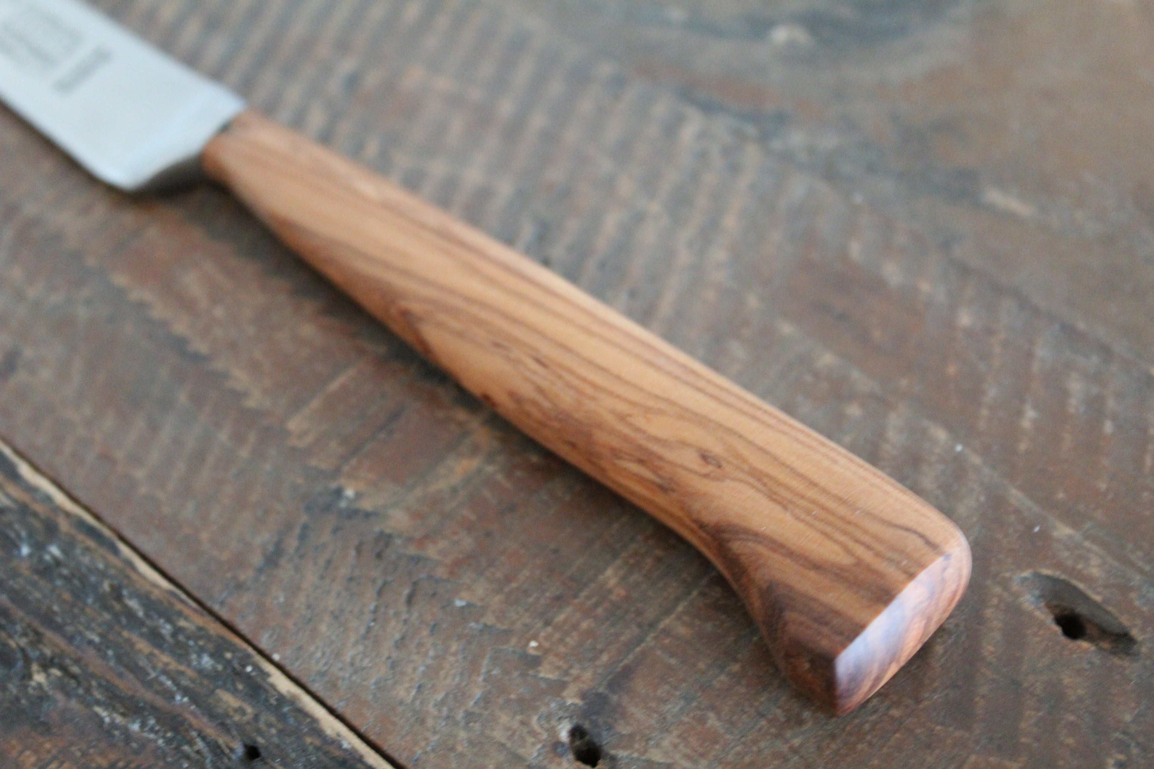 Küchenmesser 10cm, geschmiedete Klinge, rostfrei, Olivenholzgriff, Made in Solingen