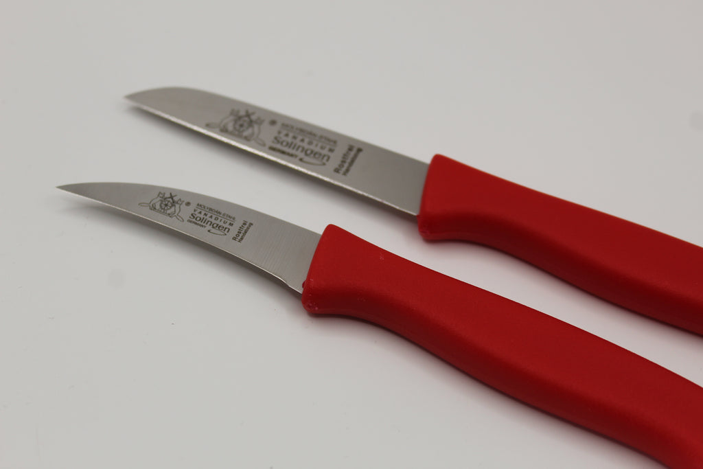Zwei Küchenmesser Gerade und Gebogene Klinge Kunststoffgriff Max Melchior