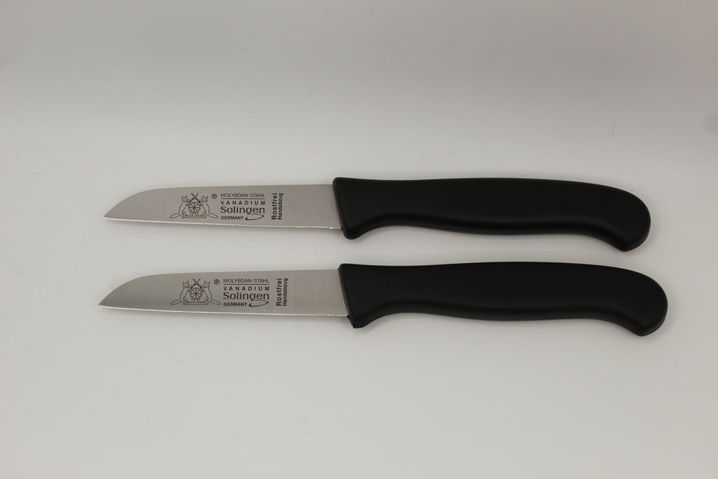 Zwei Küchenmesser 3" Gerade Klinge Kunststoffgriff Max Melchior