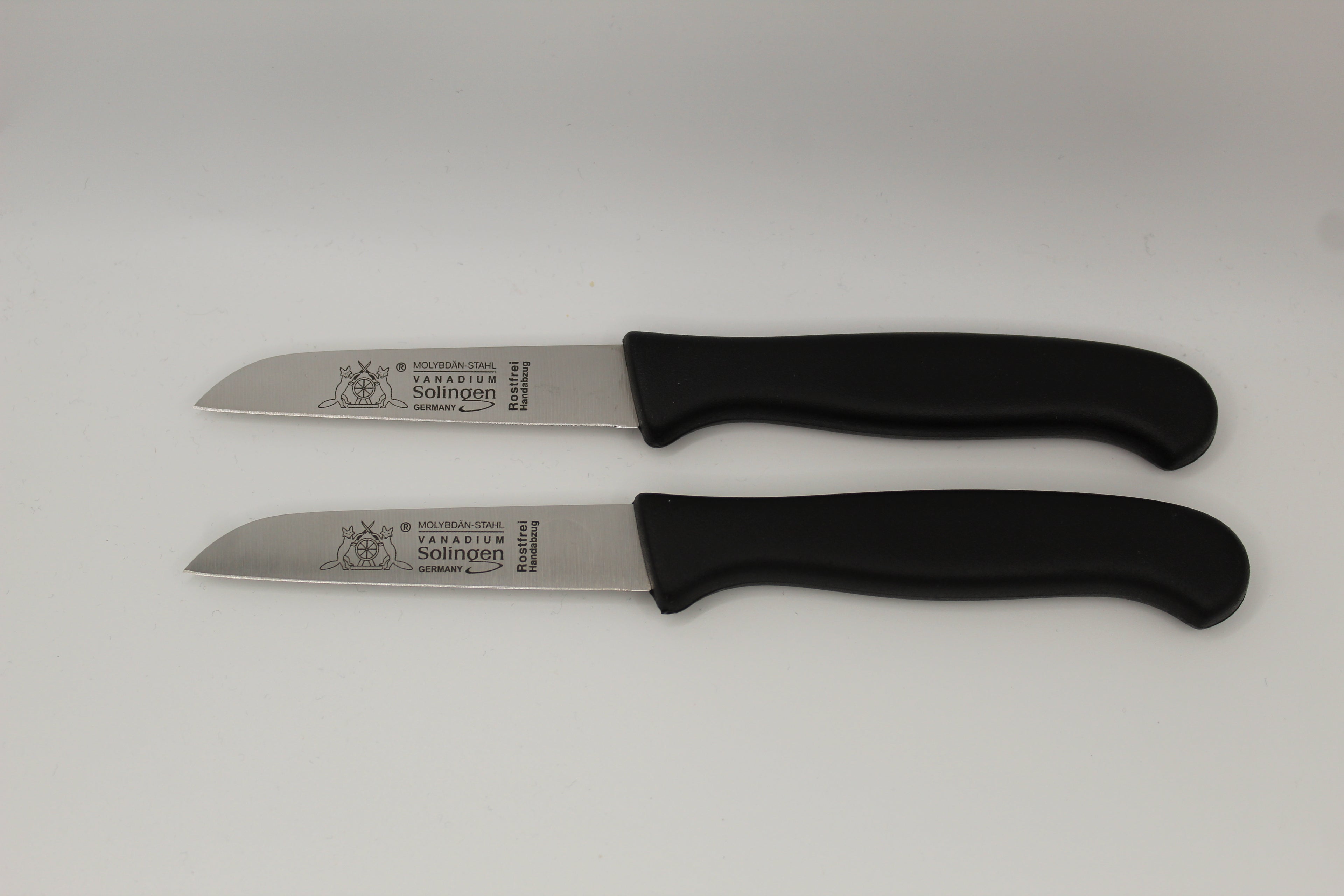 Zwei Küchenmesser 3" Gerade Klinge Kunststoffgriff Max Melchior